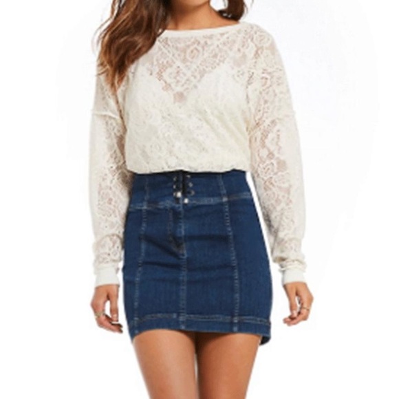 NWT Free People Denim Skirt - Picture 3 of 8